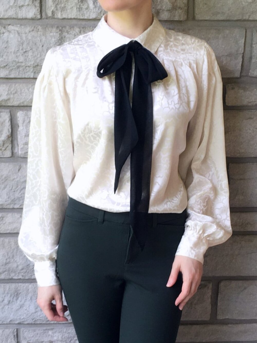 80s-Does-Edwardian - Vintage Poets / Academia Blouse